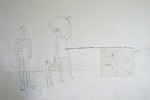 Desenho na parede de escritório de Oscar Niemeyer (ver nota 51).<br />Foto Victor Hugo Mori 