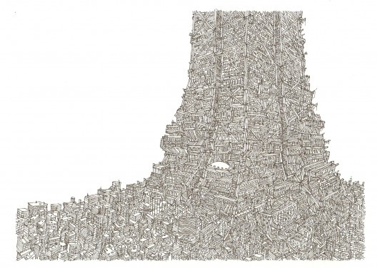 Ilustração do livro "O Condomínio Absoluto" de Carlos Teixeira e Vasco Mourão, editora C/Arte, 2009<br />Desenho Vasco Mourão 