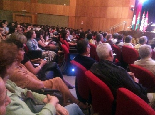 Plateia na homenagem a Paulo Mendes da Rocha, auditório Ruy Barbosa, Universidade Presbiteriana Mackenzie<br />Foto Abilio Guerra 