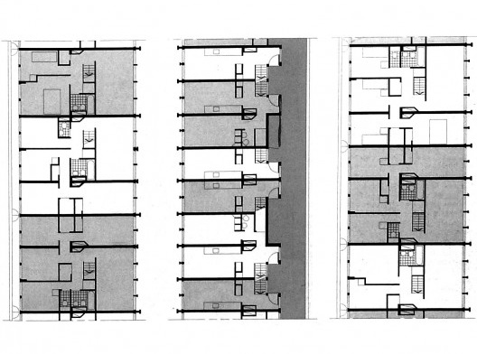 Robin Hood Gardens, plantas esquemáticas, Londres, Inglaterra, 1969-1972. Arquitetos Alison y Peter Smithson [Imagem divulgação]