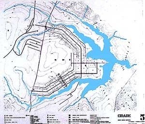 Plano Piloto de Brasília, 1957. Implantação geral