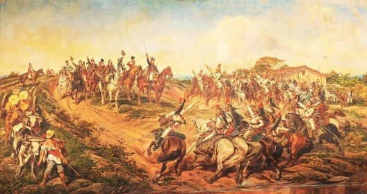 Pedro Américo, “Independência ou Morte”. A pintura de 1888 retrata de forma idealizada a proclamação da independência por D. Pedro I em 7 de setembro de 1822<br />Imagem divulgação  [Museu Paulista da USP]