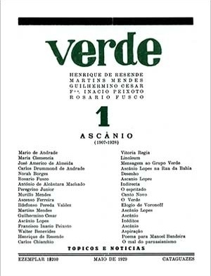 Revista modernista "Verde", capa nº 1. Cataguases MG, 1929