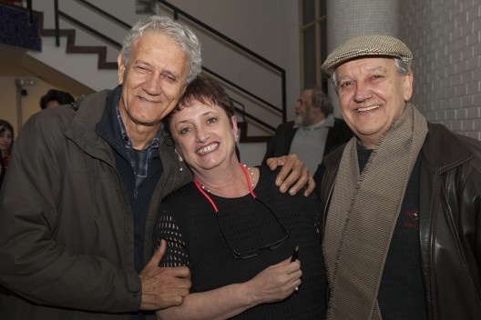 Raul Pereira, Helena Ayoub e Reginaldo Forti, festa de lançamento do livro “Abrahão Sanovicz, arquiteto”, IAB/SP, 22 ago. 2017<br />Foto Fabia Mercadante 