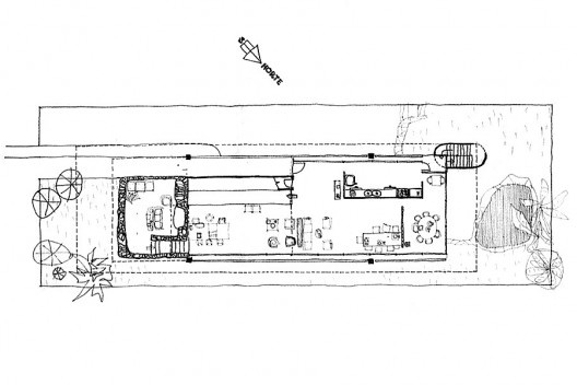 Figura 22 – Vilanova Artigas, Casa Martirani, São Paulo, 1969, planta térrea [ARTIGAS, Rosa et alli (org)]