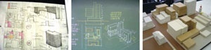 Imagens da oficina de propostas volumétricas para o conjunto edificado [Acervo da disciplina]