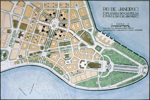 Esplanada do Castelo e ponta do Calabouço, Plano Agache para o Rio de Janeiro<br />Imagem divulgação  [Cidade do Rio de Janeiro. Remodelação, extensão e embelezamento, 1926-30]
