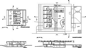Figuras 29 e 30 – Paulo Mendes da Rocha, Casa do arquiteto , São Paulo, 1964, planta e corte; Paulo Mendes da Rocha, Casa Newton Carneiro, 1973, planta e corte<br />Desenho de Ruth Verde Zein 