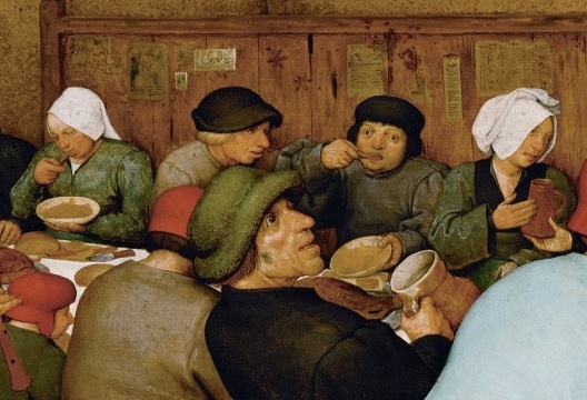 O casamento do camponês, Pieter Bruegel (o velho), detalhe, 1567<br />Foto divulgação  [Kunsthistorisches Museum de Vienna]
