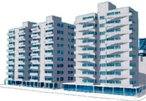 Os edifícios e quarteirões-tipo: Base-torre: os deselegantes volumes híbridos asseguram continuidade dos térreos<br />Desenho: Karina Daudt 
