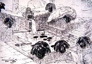3. Fernando Correia Dias. Piscina decorada con cerámicas “marajoaras”. Casa de Guilherme Guinle (1930). Río de Janeiro (Brasil).
