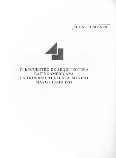 Publicação do encartechamado “Conclusiones” do IV Seminário de Arquitetura Latino-americana, publicado em 1989<br />Foto Gisela Barcellos de Souza 
