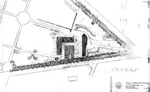Sigürd Lewerentz, Igreja de São Pedro, Klippan, planta de situação [Janne Ahlin, Sigurd Lewerentz, p. 51]