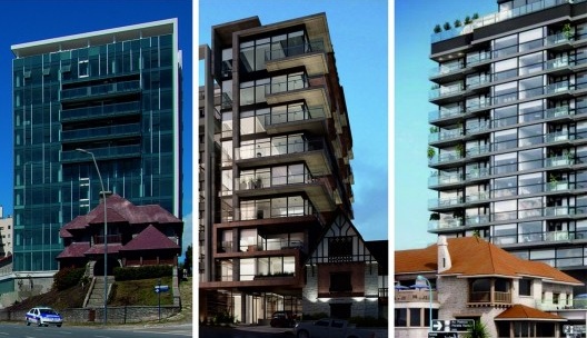 Imagen comparativa de los tres casos analizados<br />Composición de las autoras basada en fotografías propias e imágenes de promoción inmobilia 