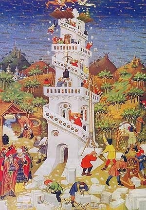 Duke of Bedford, "Torre de Babel", c. 1423. British Library, Londres