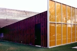 Entrada empena estampada, McCormick Tribune Campus Center, Rem Koolhaas