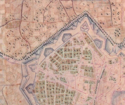 Plano geodésico de Barcelona, S. XVIII (fragmento) [Barcelona 1714/1940 [Document cartogràfic]: 10 plànols històrics. Selecció i textos: GARCI]