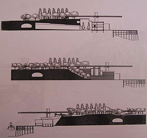 Fachadas e cortes do edificio [Revista A/mbiente, n. 46, julio1985, La Plata]