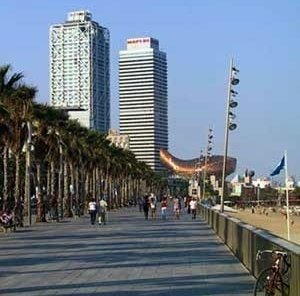 Novo calçadão em frente da praia, Plano de Barcelona <br />Foto Abilio Guerra 