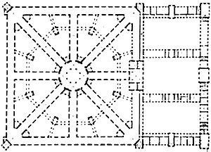 Figura 03 – Projeto para um hospital (Antoine Desgodets, final do século XVIII) [PEVSNER, N.. História de las tipologias arquitectónicas. Barcelona: Gustavo Gili, 1980. p ]