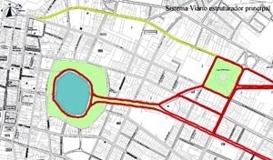 Percurso da Avenida Epitácio Pessoa e o segundo eixo da expansão urbana com o seu sistema viário estruturador principal. Lagoa do Parque Solon de Lucena