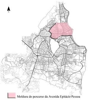 Moldura do percurso da Av. Epitácio Pessoa