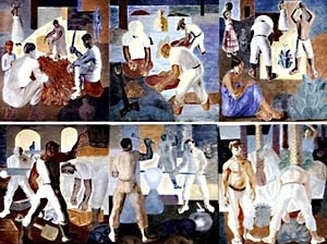 Afrescos Ciclos Econômicos – Cacau, Ouro, Fumo, Ferro, Borracha, Carnaúba, Cândido Portinari. Salão de Audiências