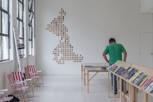 Exposição 250 Arquiteturas Americanas, curadoria de Fernando Lara e Coletivo Goma Oficina, 11a Bienal de Arquitetura de São Paulo, São Paulo 2017<br />Foto Lauro Rocha 