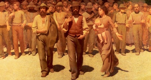 “O Quarto Estado”, pintura de Giuseppe Pellizza da Volpedo, 1901 (detalhe)<br />Foto divulgação  [Museu do Novecento, Milão]
