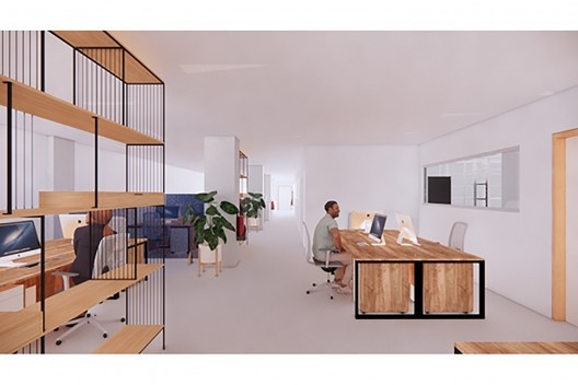 Views of the short-term project for the pharmacy at the University Hospital of USP, São Paulo SP<br />Drawing by Luíza Carneiro de Oliveira 