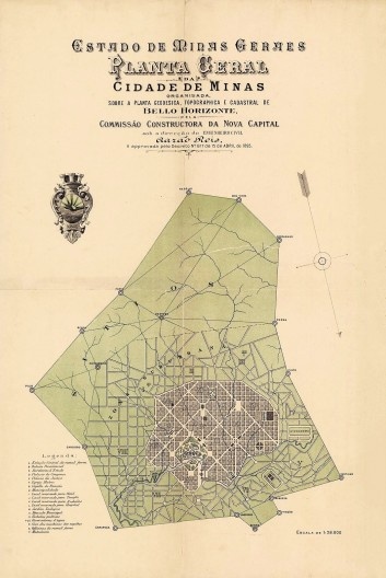 Le nom du village où la capitale “Belo Horizonte” a été établie avait été changé em “Ville de Minas”, mais le nom donné sous la République est revenu et a prévalu depuis 1901<br />Imagem divulgação  [ANGOTTI-SALGUEIRO, Heliana. <i>A casaca do Arlequim</i>, p. 117]