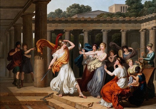 Louis Gauffier, <i>Odisseu reconhece Aquiles entre as filhas de Licomedes</i>, 1791. Óleo sobre tela, 81.5 x 114 cm<br />Imagem divulgação  [Museu Nacional de Belas-Artes da Suécia]