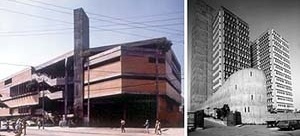 À esquerda, Edifício Jerônimo Ometto, Rio de Janeiro, 1974. À direita, Condomínio São Luís, São Paulo, 1976-1984<br />Foto José Moscardi 