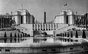 Exposição Internacional de Paris em 1937 (Diretor de Arquitetura: Jacques Greber). Vista geral desde o Pavilhão da Suiça