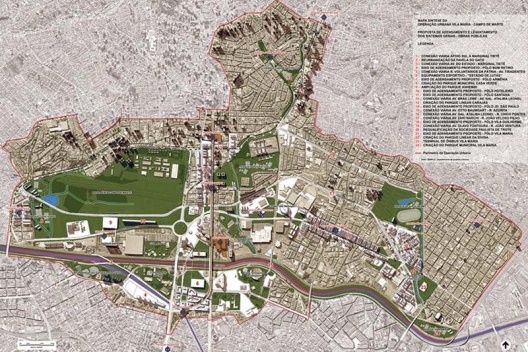 Operação Urbana Carandiru – Vila Maria. Plano-Referência de Intervenção e Ordenação Urbanística. Vista de conjunto da área de atuação