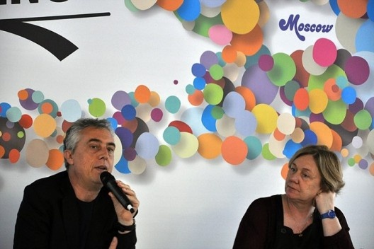 Stefano Boeri e Elisabete França na conferência de abertura em São Francisco, 28 de janeiro<br />Foto Luiz Guilherme Rivera de Castro 