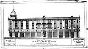 Figura 03 - Elevação para a rua César Bierrembach do Palacete Souza Queiroz<br />Foto Caio Ferreira  [Arquivo pessoal da H.N.Segurado]