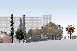 Ordenação de espaço público na Diagonal, planta, Barcelona, 2002. Helio Pinon, Laboratorio de Arquitectura, ETSB UPC
