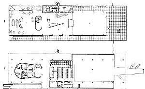 Iate Clube, Pampulha, 1942, Oscar Niemeyer. Plantas superior e térreo