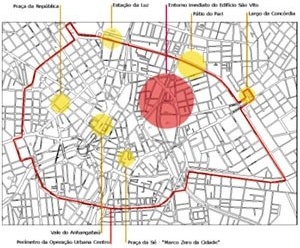 Localização do Edifício São Vito no Centro de São Paulo
 [Diagnóstico Integrado e Participativo - Diagonal Urbana]