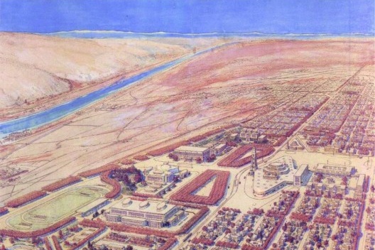 Geometria de ordenamento ortogonal da cidade industrial<br />Imagem divulgação  [Tony Garnier, <i>Une cité industrielle</i>]