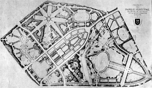 “Projeto do Parque Municipal sito à Várzea do Ibirapuera” 1929. Autor: Reinaldo Dierberger. Fonte: Revista Architectura e Construcções, 1930 [Acervo Biblioteca Mário de Andrade, SMC/PMSP]