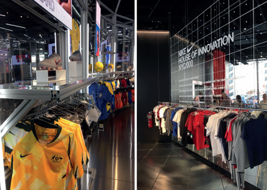 <i>Niketown</i>, loja conceito da Nike, em Nova Iorque<br />Foto Larissa Campagner e Gabriela Incagnoli, 2019 