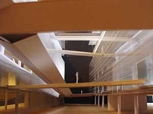 Maquete de estudo das conexões entre os edifícios