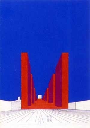 "El Ziggurat", Luis Barragán. Perspectiva para o Centro de projeto de Cidade Nova, Lomas Verdes, México, 1964. <br />Foto Armando Salas, Portugal 