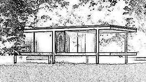 Casa Farnsworth, Plano 1945/50, Mies van der Rohe
