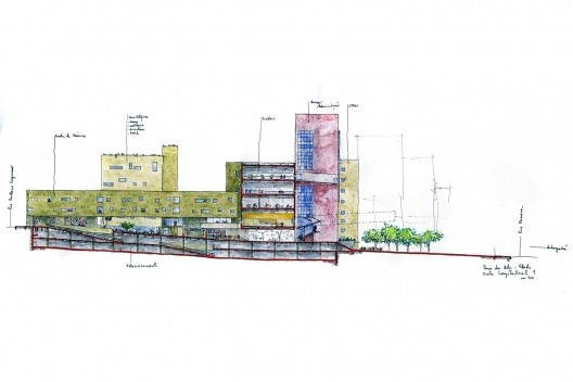 Praça das Artes, corte transversal do complexo, São Paulo. Escritório Brasil Arquitetura e arquiteto Marcos Cartum [Brasil Arquitetura]