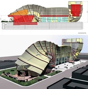 Conjunctive Points Theater Complex, Culver City, Califórnia. Eric Owen Moss Architects