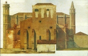 Figura 3: Carcassone, Igreja de Saint Nazaire após a restauração/ reconstrução, desenhos de Viollet –le-Duc [www.carcassonne.culture.fr/ . Acesso em 19 de julho de 2004]