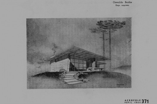 Terceiro estudo para casa de campo em Campos do Jordão<br />Imagem divulgação  [<i>Acrópole</i>, abr. 1944, p. 371]